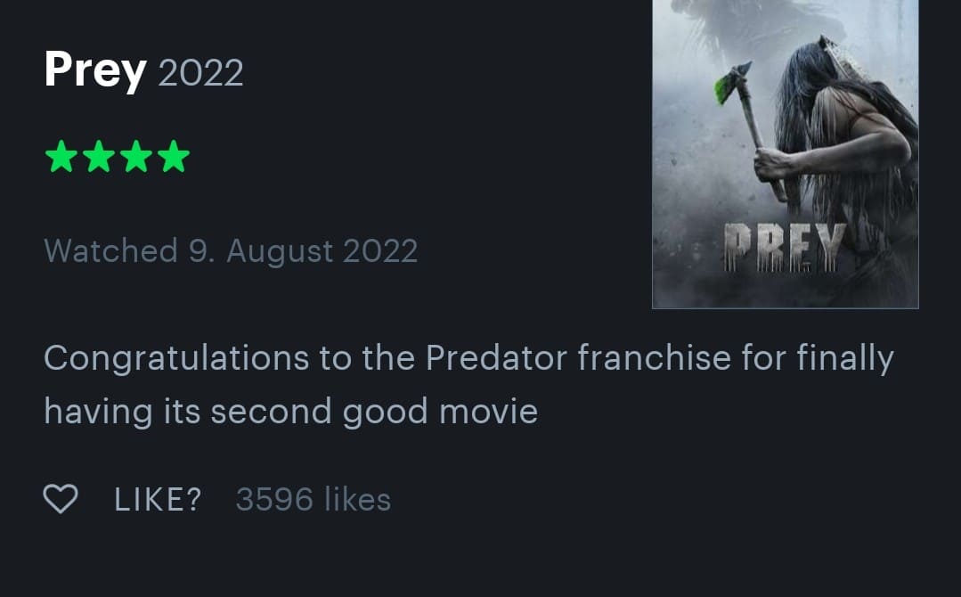 Letterboxd Review mit vielen Likes
